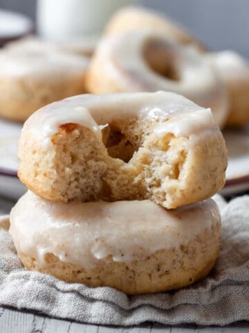 Banana Baked Donuts with a brown butter glaze