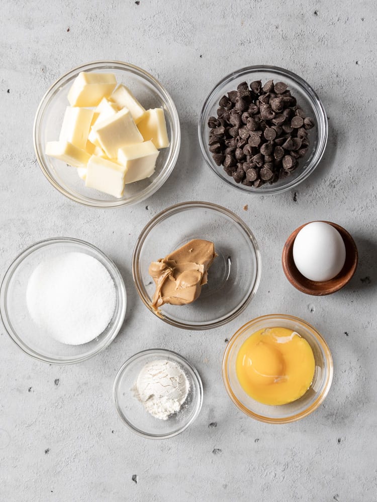 All of the ingredients for lava cake