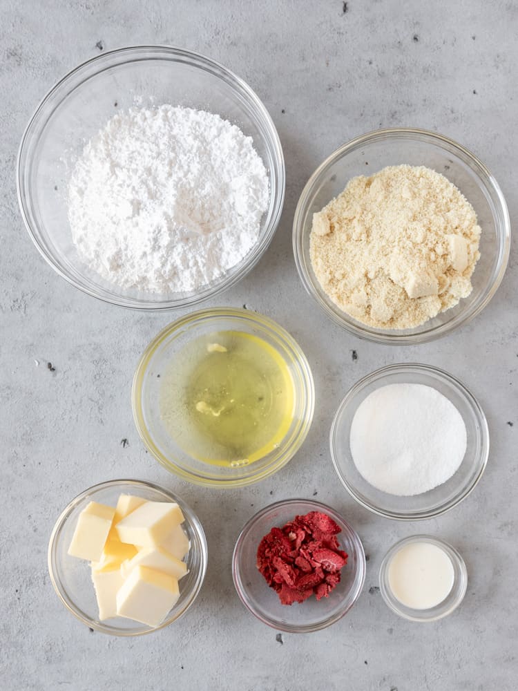 All of the ingredients for macarons