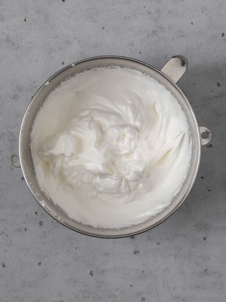 The meringue topping in a bowl