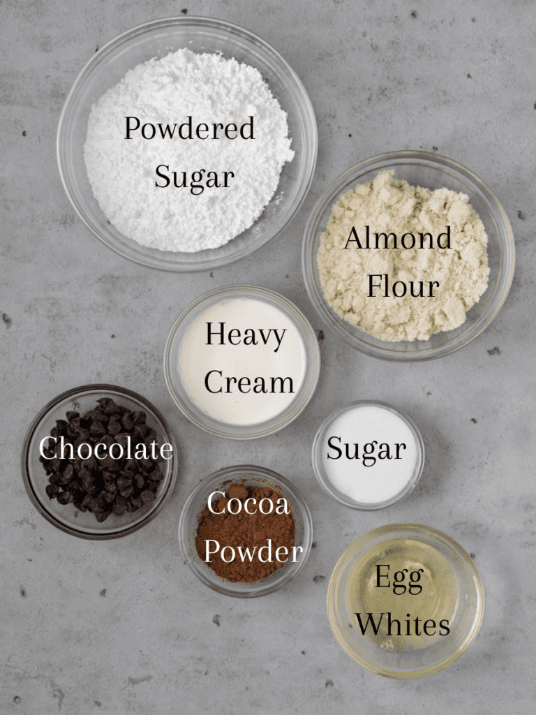 All of the ingredients needed for this macaron recipe