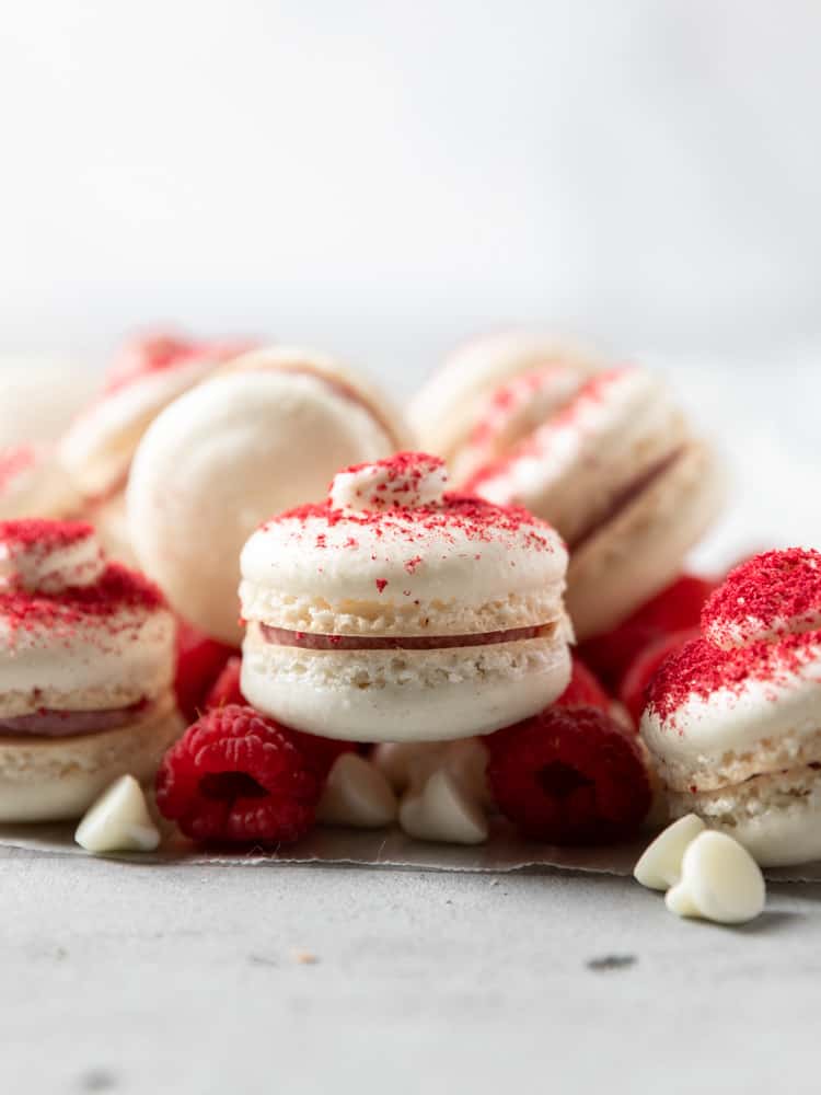 A pile of french macarons