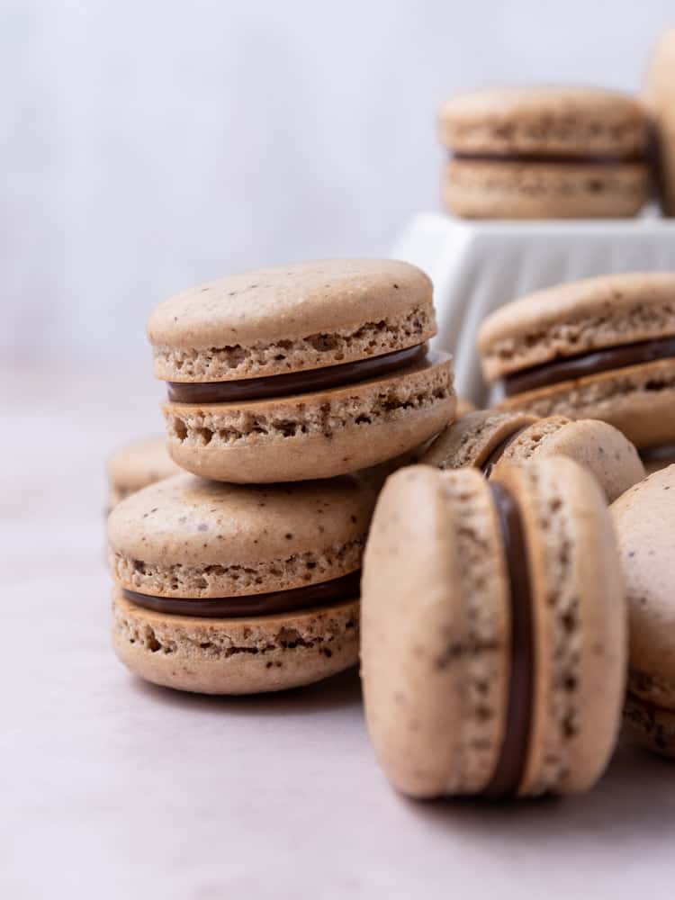 Macarons stacked on top of each other