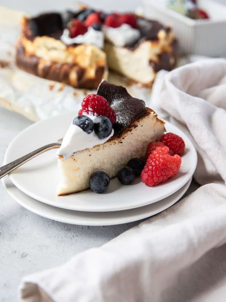 A slice of cheesecake on a plate 