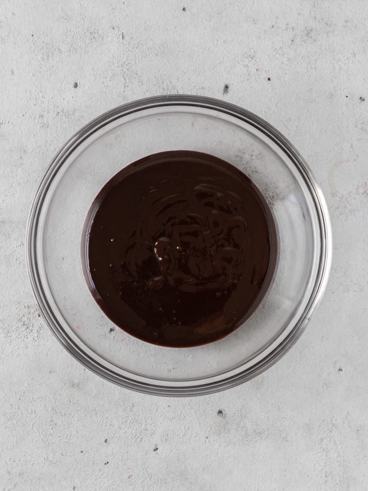 the chocolate ganache in a bowl