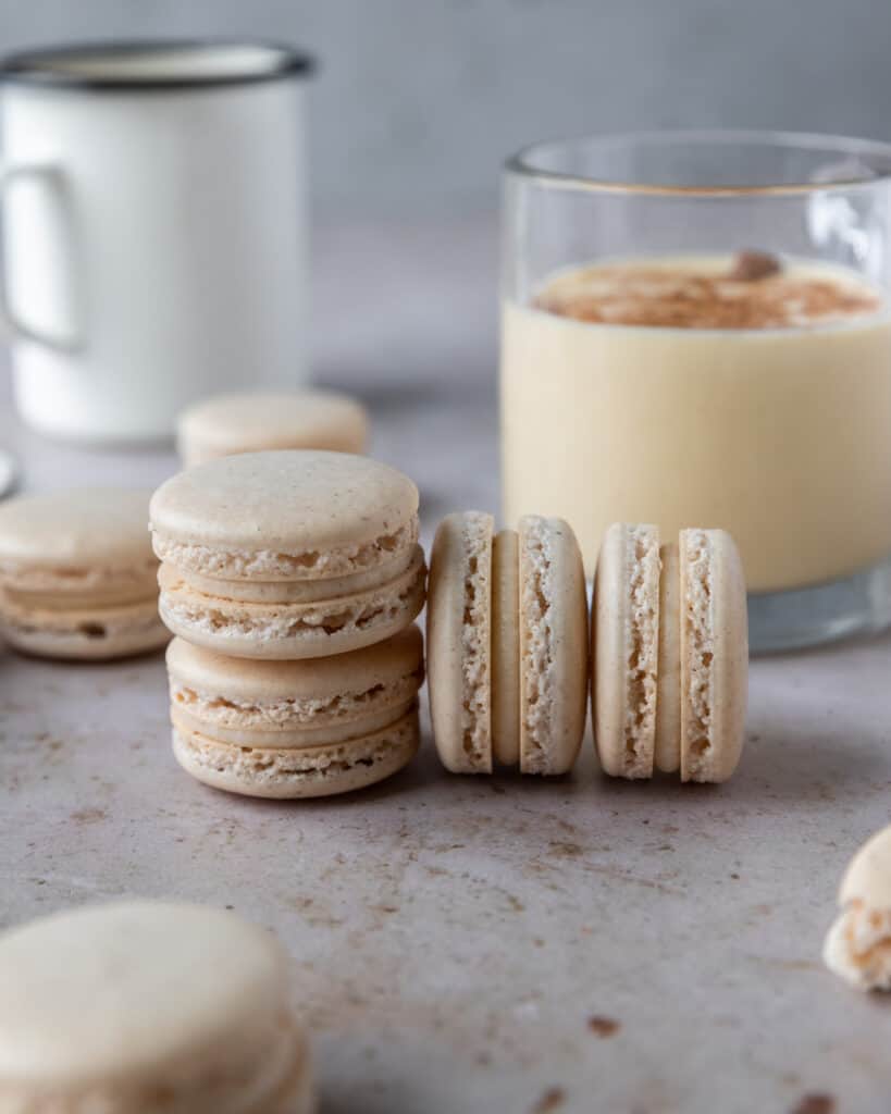 four macarons stacked
