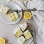 lemon poppy seed cake slices on a plate